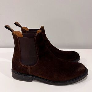 FRYE Brown Suede Chelsea Boots, Size 10 US
